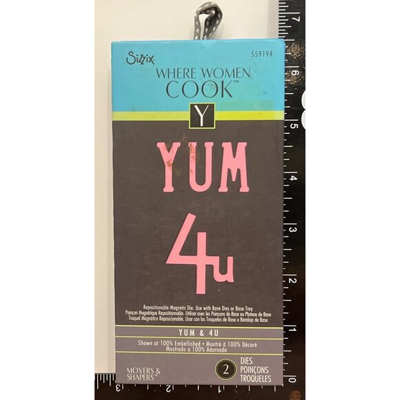Sizzix Where Women Cook Yum 4U Repositionable Magnetic Die Set 559194 / 659154 - Picture 1 of 4